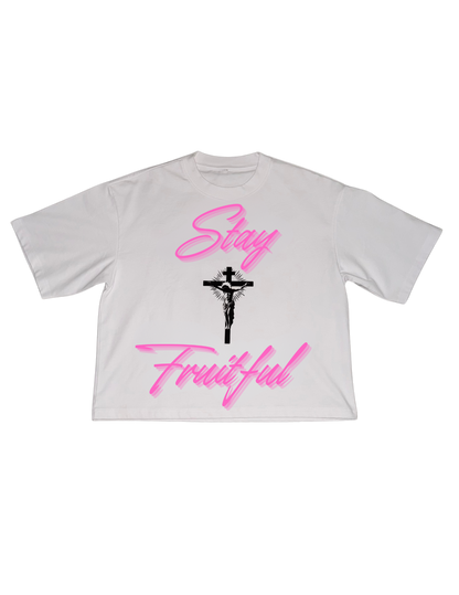 STAY FRUITFUL TEE PINK